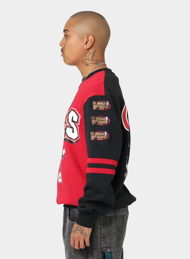 MNA-X21 (Mitchell & ness chicago bulls all over crew scarlet/black/white) 92299130