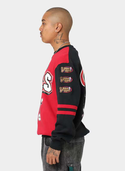 MNA-X21 (Mitchell & ness chicago bulls all over crew scarlet/black/white) 92299130