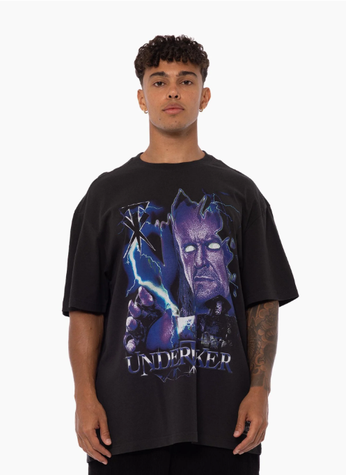 MNA-A44 (Mitchell & ness undertaker lightning t-shirt faded black) 52593478