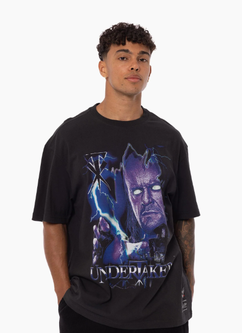 MNA-A44 (Mitchell & ness undertaker lightning t-shirt faded black) 52593478