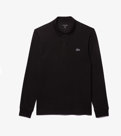 LCA-D22 (Lacoste essential long sleeve cotton blend polo black) 72596522