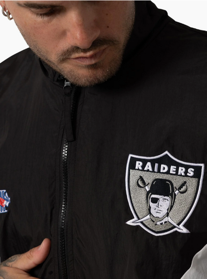 MNA-W43 (Mitchell & ness nylon track jacket raiders black/grey) 52597826