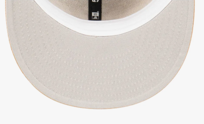 NEC-D66 (New era 5950 tonal script new york yankees camel/grey UV  fitted hat) 72593176