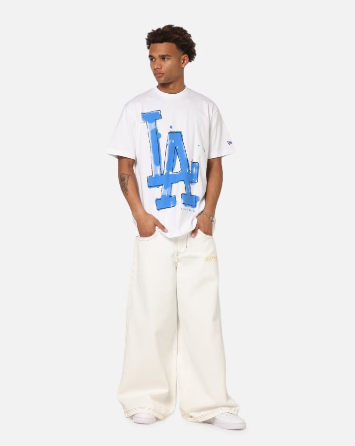 NEA-Y11 (New era oversize trend pop paint los angeles dodgers tee white) 82594000
