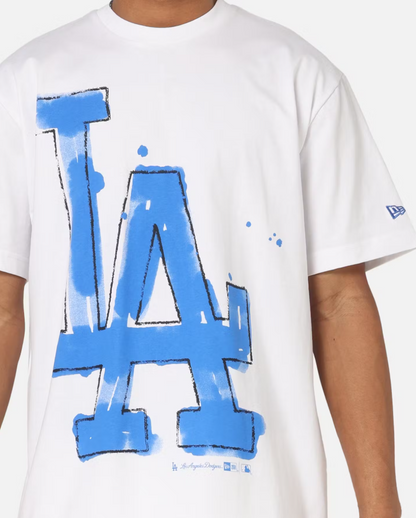 NEA-Y11 (New era oversize trend pop paint los angeles dodgers tee white) 82594000