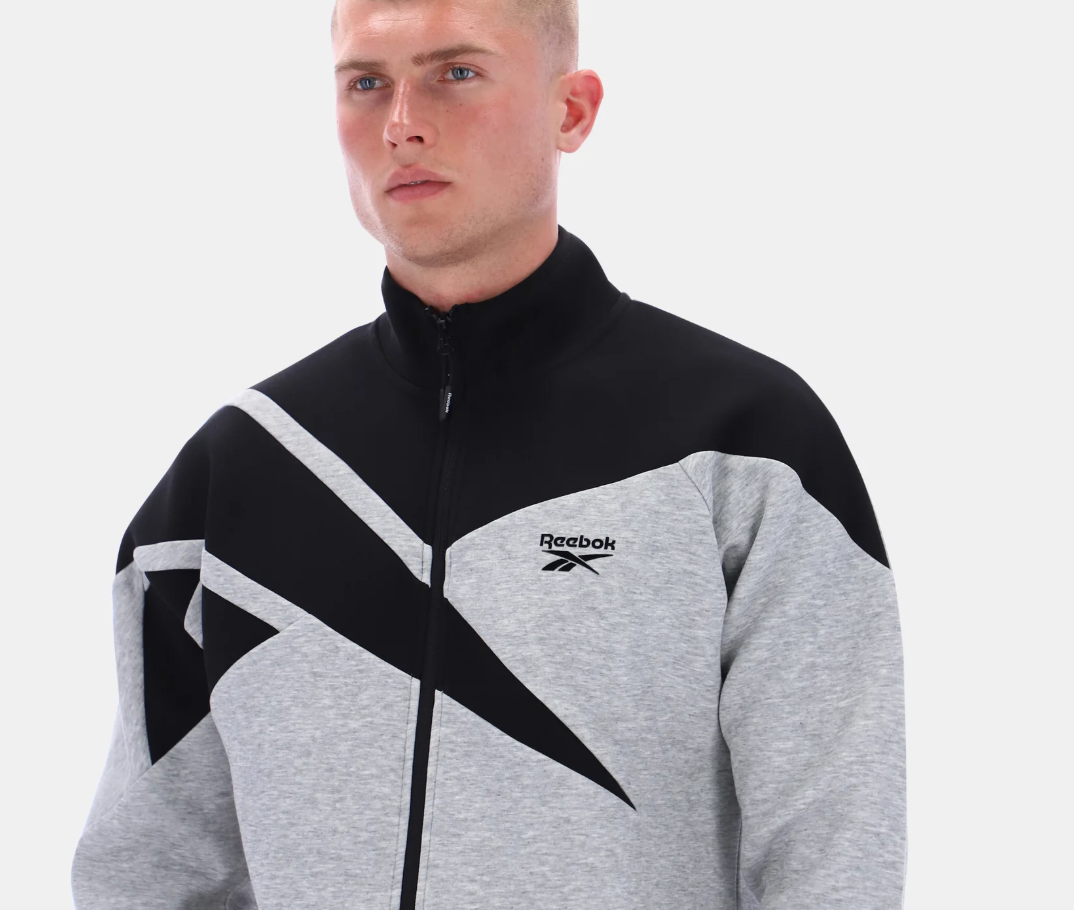 RA-Q3 (Reebok contrast funnelneck jacket grey marle/black) 72597161