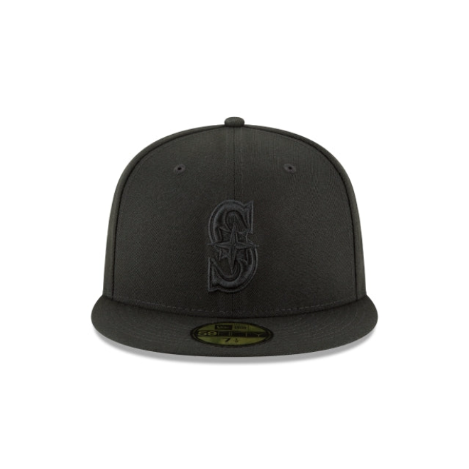 NEC-W66 (New era 5950 mlb evergreen seattle mariners fitted hat black) 82593750