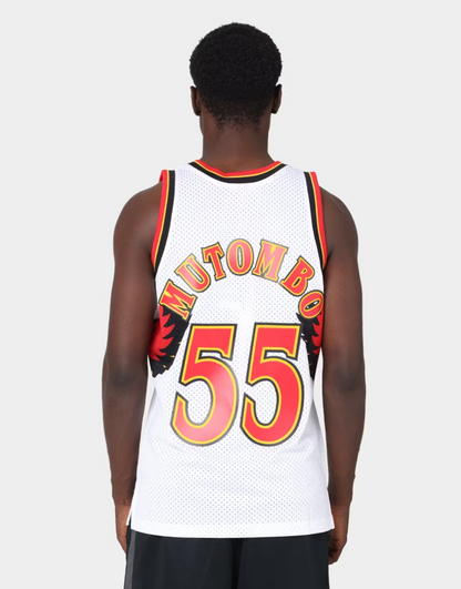 MNA-K45 (Mitchell and ness swingman jersey atlanta hawks mutombo 96-97 road white) 82598260