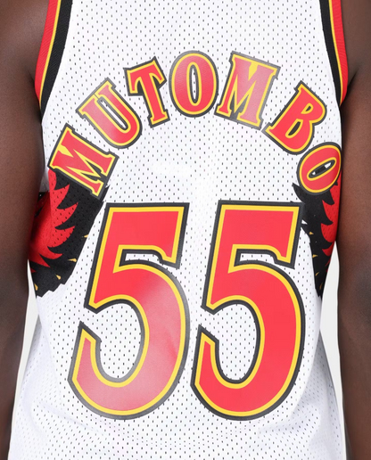 MNA-K45 (Mitchell and ness swingman jersey atlanta hawks mutombo 96-97 road white) 82598260