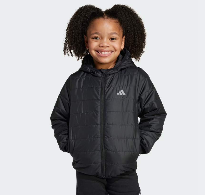AA-M29 (Adidas black essentials light padded jacket kids black/reflective silver) 92595292