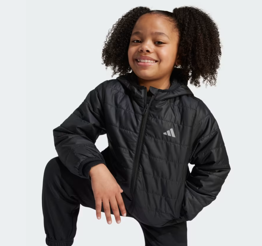 AA-M29 (Adidas black essentials light padded jacket kids black/reflective silver) 92595292