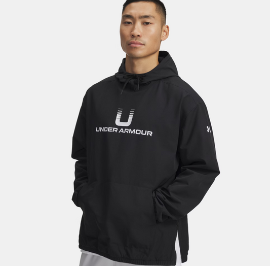 UAA-Z15 (Under armour mens unstoppable woven hoodie black/white) 92598260