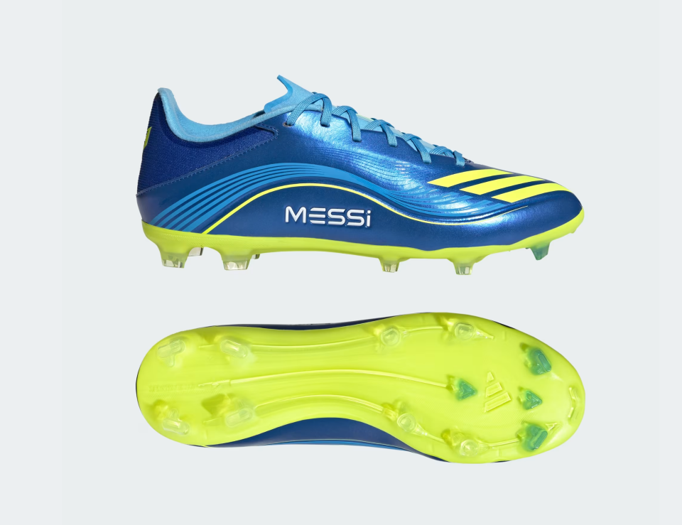 A-X71 (Adidas F50 messi league firm ground boot royal blue/solar yellow/semi blue burst) 92596735
