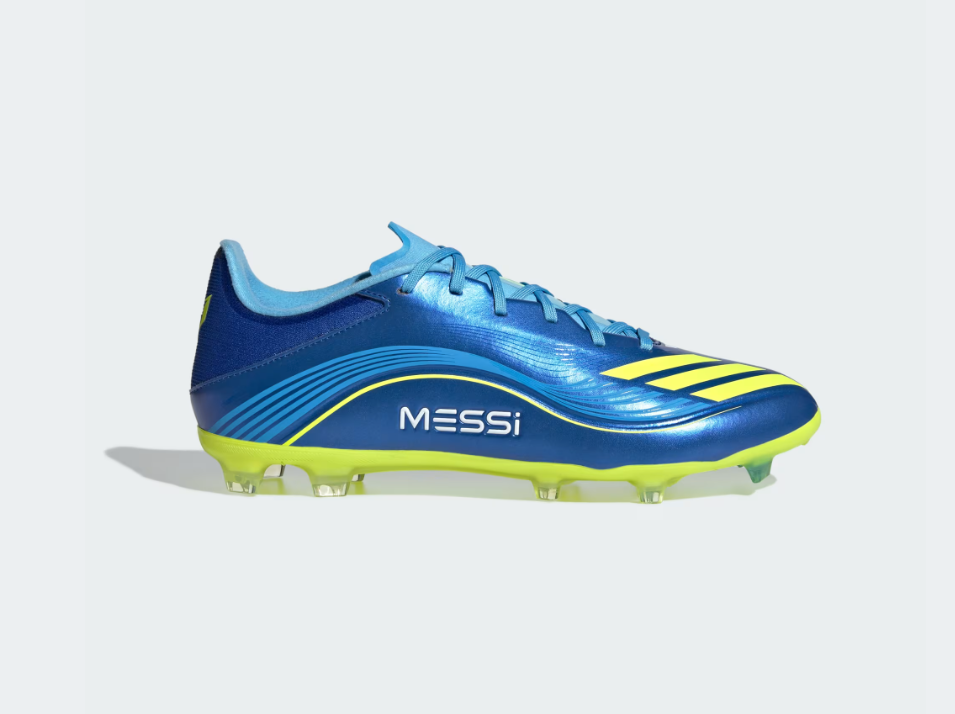 A-X71 (Adidas F50 messi league firm ground boot royal blue/solar yellow/semi blue burst) 92596735