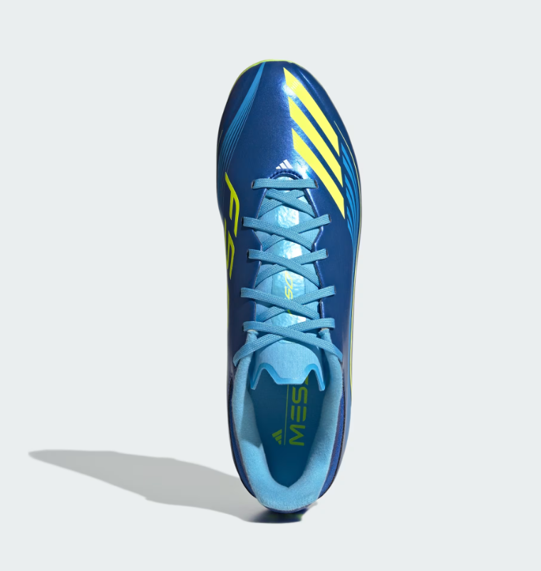 A-X71 (Adidas F50 messi league firm ground boot royal blue/solar yellow/semi blue burst) 92596735