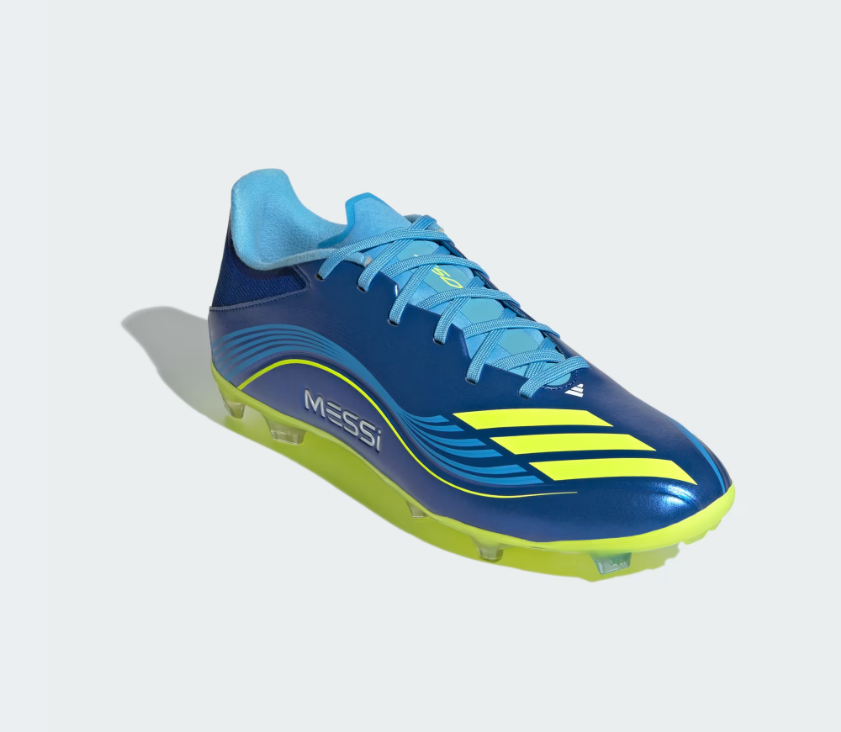 A-X71 (Adidas F50 messi league firm ground boot royal blue/solar yellow/semi blue burst) 92596735