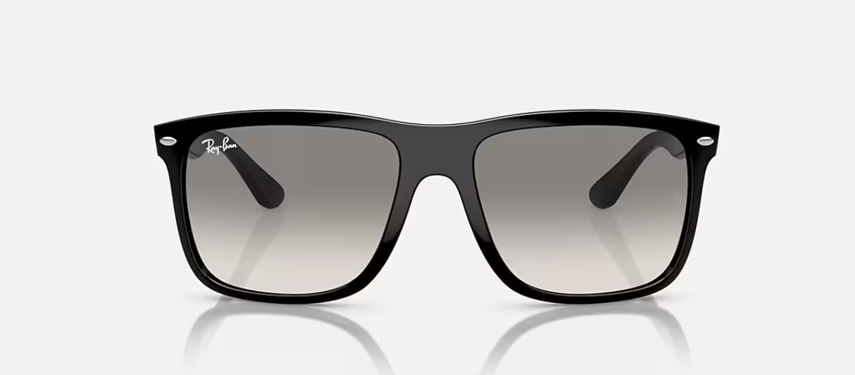 RB-N (Ray-ban boyfriend two black frame/clear gradient grey lenses) 925912044