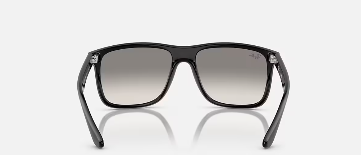 RB-N (Ray-ban boyfriend two black frame/clear gradient grey lenses) 925912044