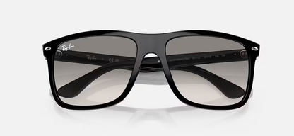 RB-N (Ray-ban boyfriend two black frame/clear gradient grey lenses) 925912044