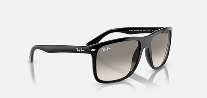 RB-N (Ray-ban boyfriend two black frame/clear gradient grey lenses) 925912044