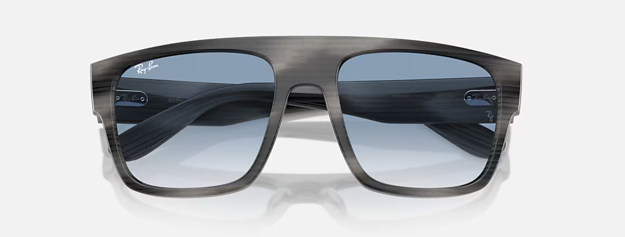 RB-P (Ray-ban drifter striped gray frame/clear gradient blue lenses) 925913606