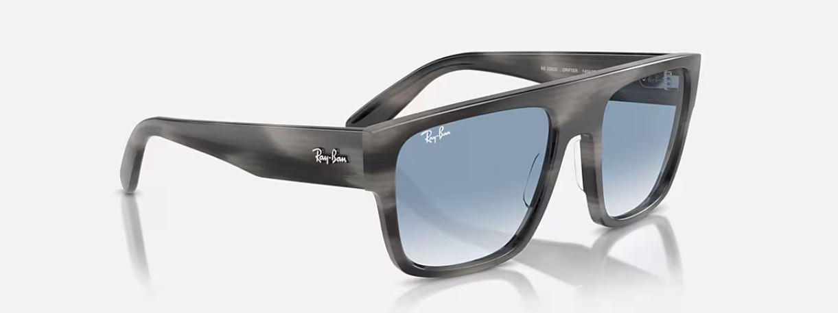 RB-P (Ray-ban drifter striped gray frame/clear gradient blue lenses) 925913606