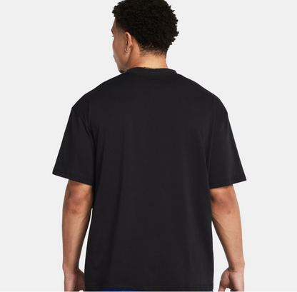 UAA-C16 (Under armour mens heavy weight oversized branded short sleeve tee black/white) 102592826