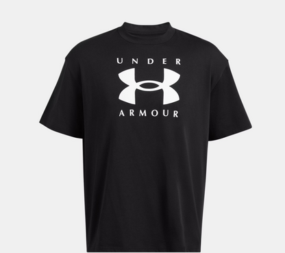 UAA-C16 (Under armour mens heavy weight oversized branded short sleeve tee black/white) 102592826