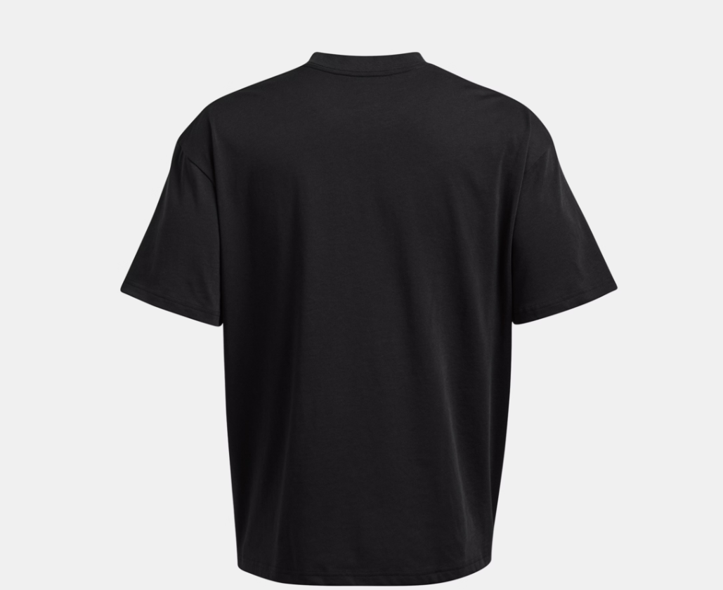 UAA-C16 (Under armour mens heavy weight oversized branded short sleeve tee black/white) 102592826