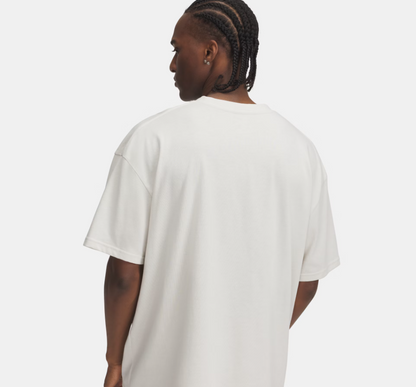 UAA-D16 (Under armour mens heavy weight oversized branded short sleeve tee summit white/city khaki) 102592826