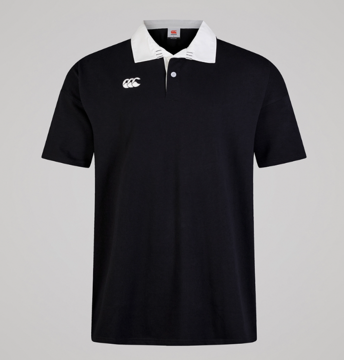 CCC-L (Canterbury mens solid dye short sleeve rugby polo black) 92594782