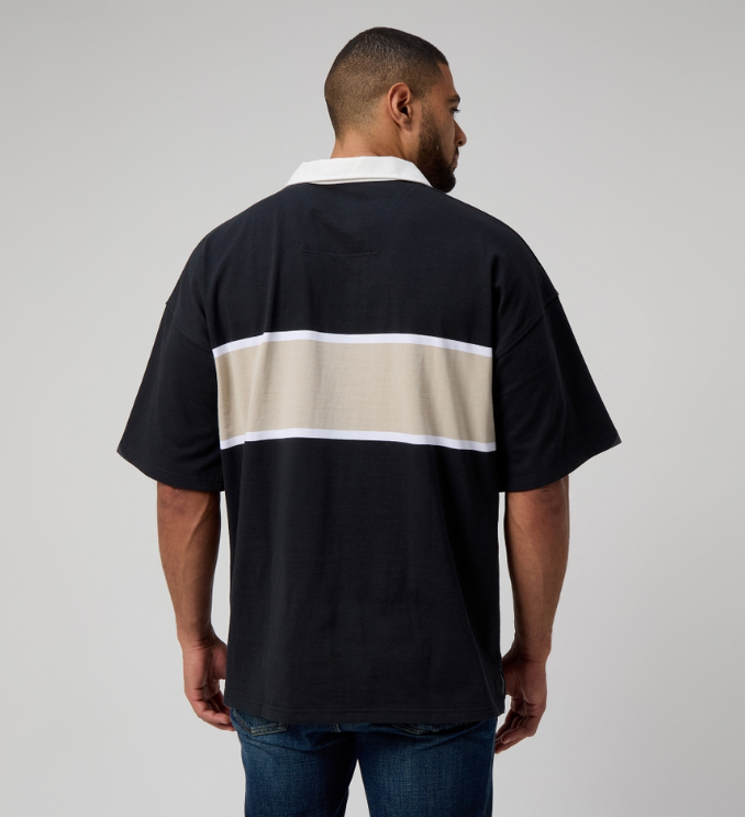 CCC-M (Canterbury mens yarn dye short sleeve rugby polo jet black) 92594782