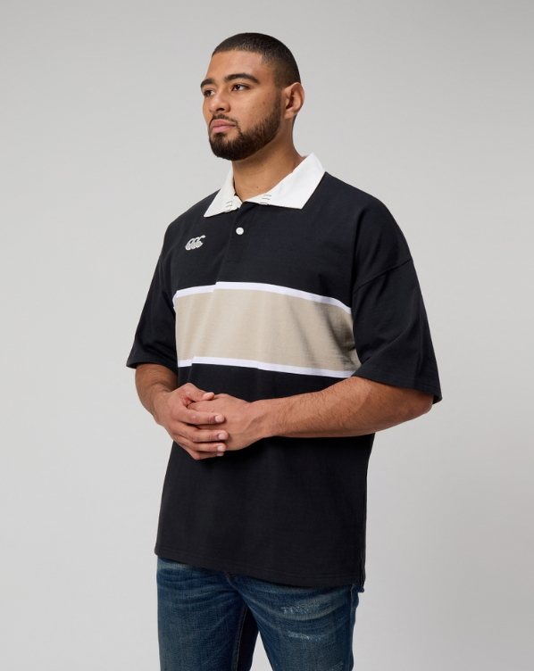 CCC-M (Canterbury mens yarn dye short sleeve rugby polo jet black) 92594782