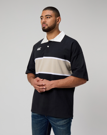 CCC-M (Canterbury mens yarn dye short sleeve rugby polo jet black) 92594782