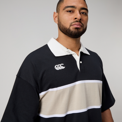 CCC-M (Canterbury mens yarn dye short sleeve rugby polo jet black) 92594782