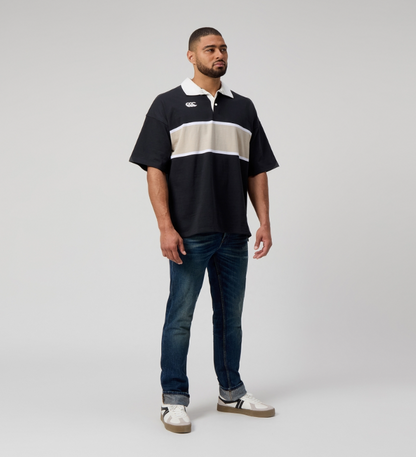 CCC-M (Canterbury mens yarn dye short sleeve rugby polo jet black) 92594782