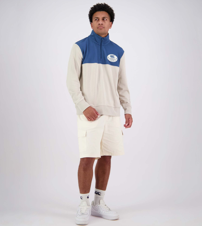 CCC-P (Canterbury mens classic quater zip sweat silver lining) 92593956