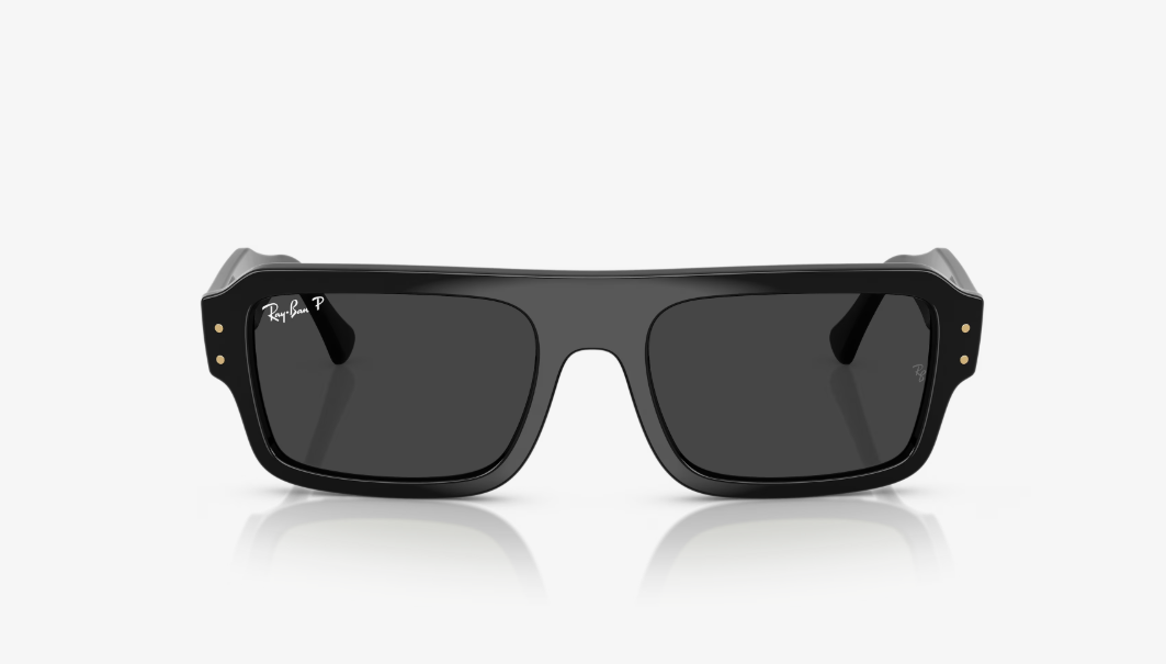 RB-V (Ray-ban flacko black frame with polarized black lenses) 925915836