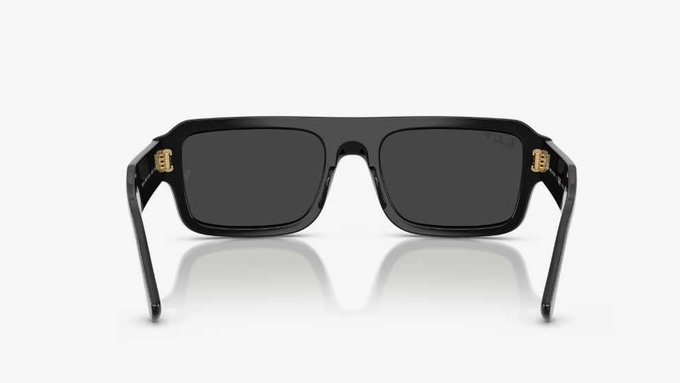 RB-V (Ray-ban flacko black frame with polarized black lenses) 925915836