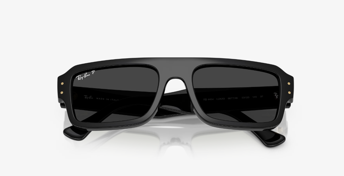 RB-V (Ray-ban flacko black frame with polarized black lenses) 925915836