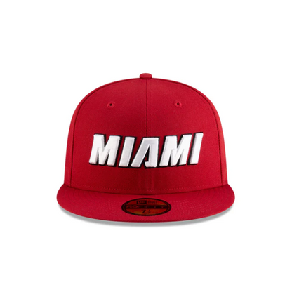 NEC-B68 (New era 5950 nba statement miami heat in official team colours fitted hat) 102593970