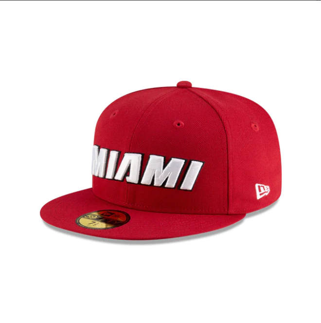 NEC-B68 (New era 5950 nba statement miami heat in official team colours fitted hat) 102593970