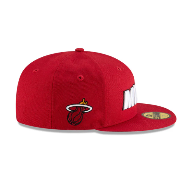 NEC-B68 (New era 5950 nba statement miami heat in official team colours fitted hat) 102593970