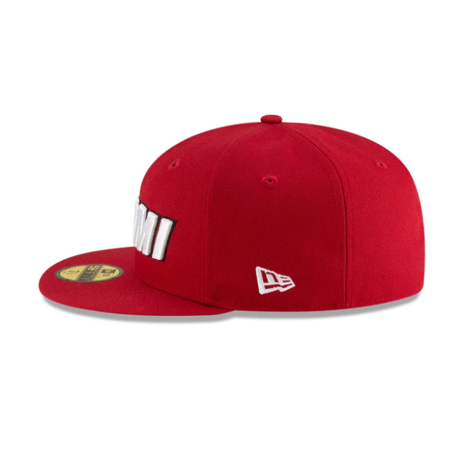 NEC-B68 (New era 5950 nba statement miami heat in official team colours fitted hat) 102593970