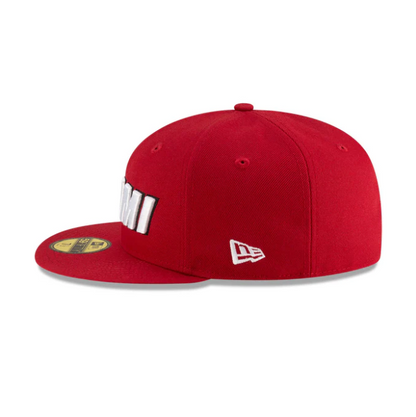 NEC-B68 (New era 5950 nba statement miami heat in official team colours fitted hat) 102593970