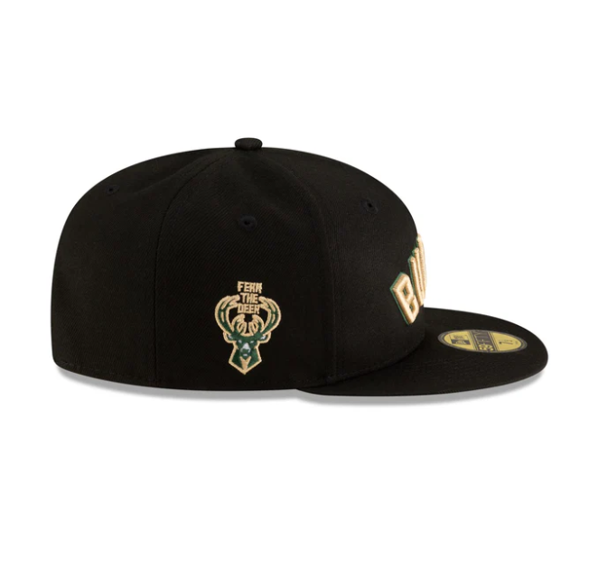 NEC-J68 (New era 5950 nba statement milwaukee bucks in official team colours fitted hat) 102593970