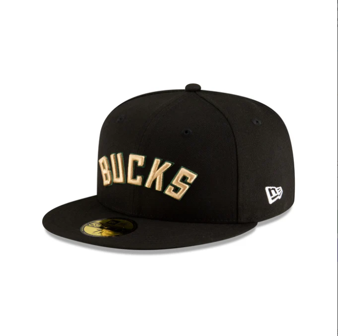 NEC-J68 (New era 5950 nba statement milwaukee bucks in official team colours fitted hat) 102593970