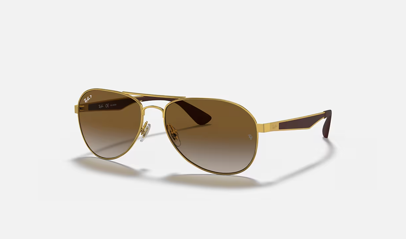 RB-C1 (Ray-ban polished arista gold frame/grey gradient brown polarised lenses) 1125915836