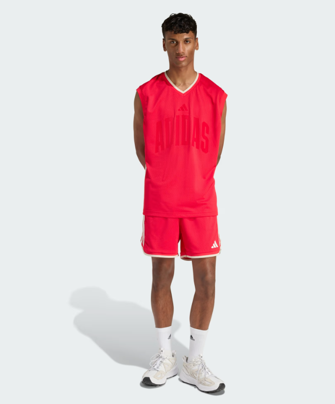 AA-V29 (Adidas stadium mesh shorts pure ruby red/crystal linen/off white) 122594089