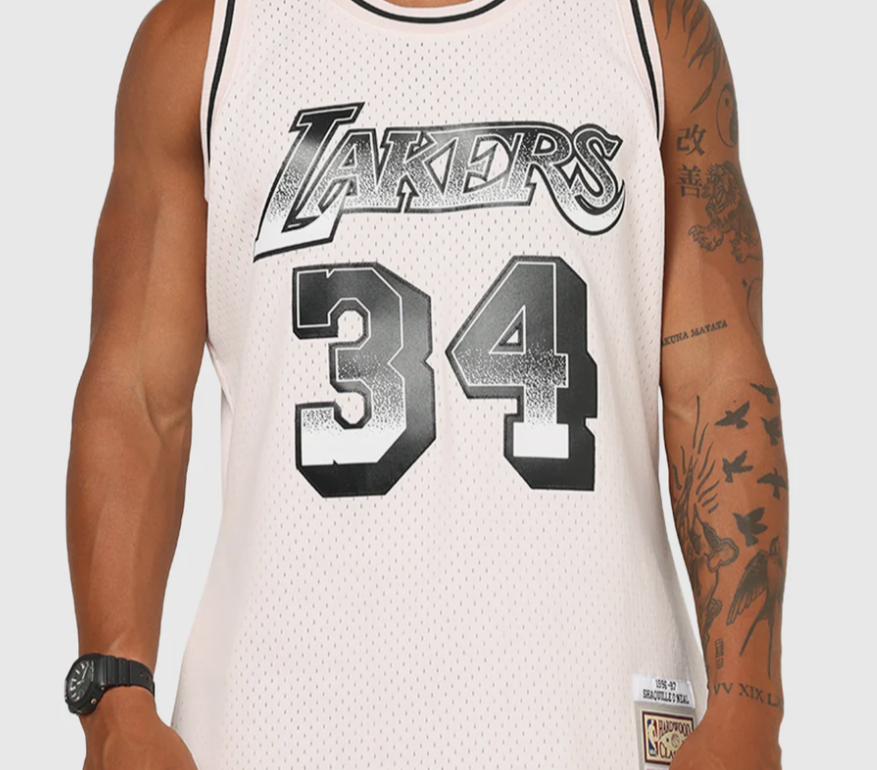 MNA-P48 (Mitchell & ness swingman jersey lakers shaq o'neil pink/black) 112599130